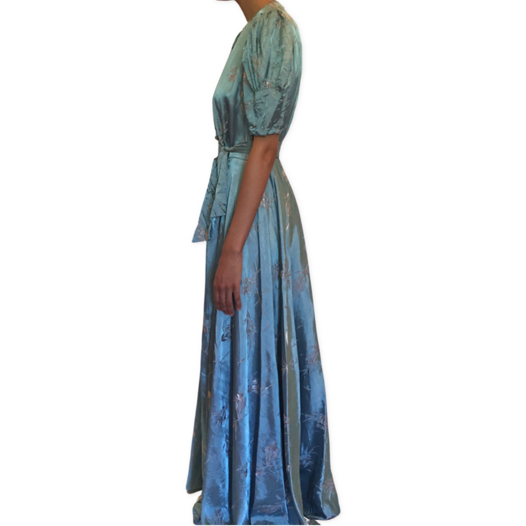 1940's Vintage Damask Silk Gown