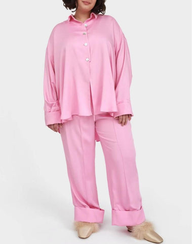 Cream Linen Pajama Set with Shorts
